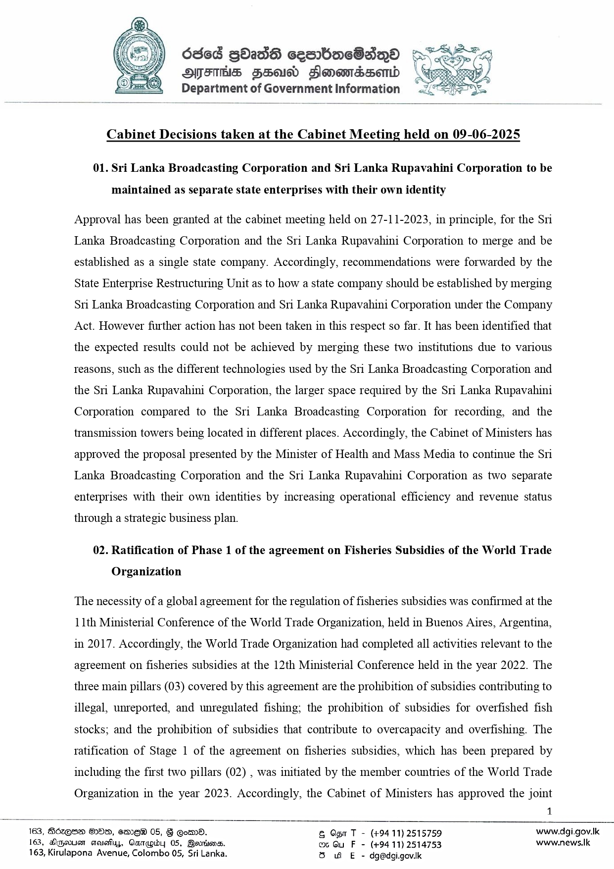 Cabinet Decisions on 09.06.2025 E page 0001