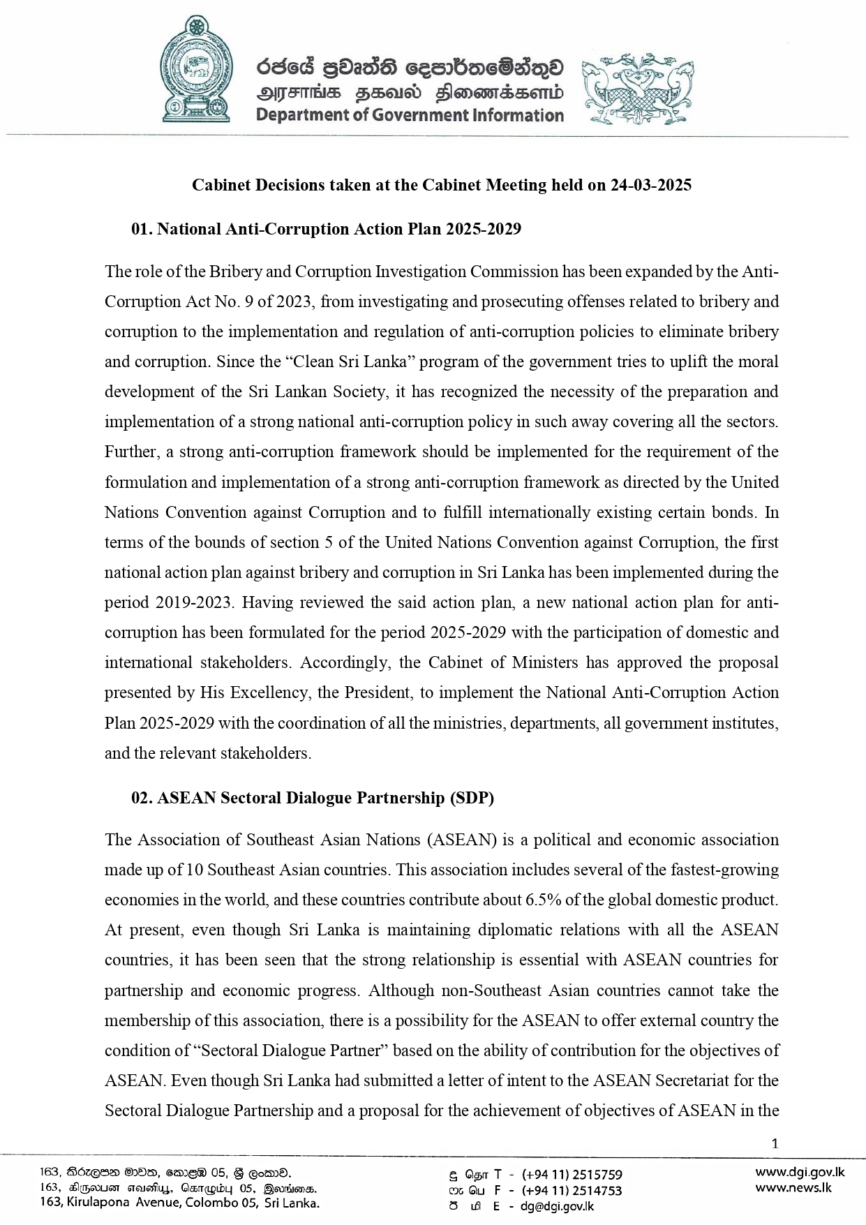 Cabinet Decisions on 24.03.2025 E page 0001
